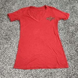 Y2k Sinful T Shirt Red‎ V Neck,Angel Wings, Women's Size M, 2000's, Grunge Punk